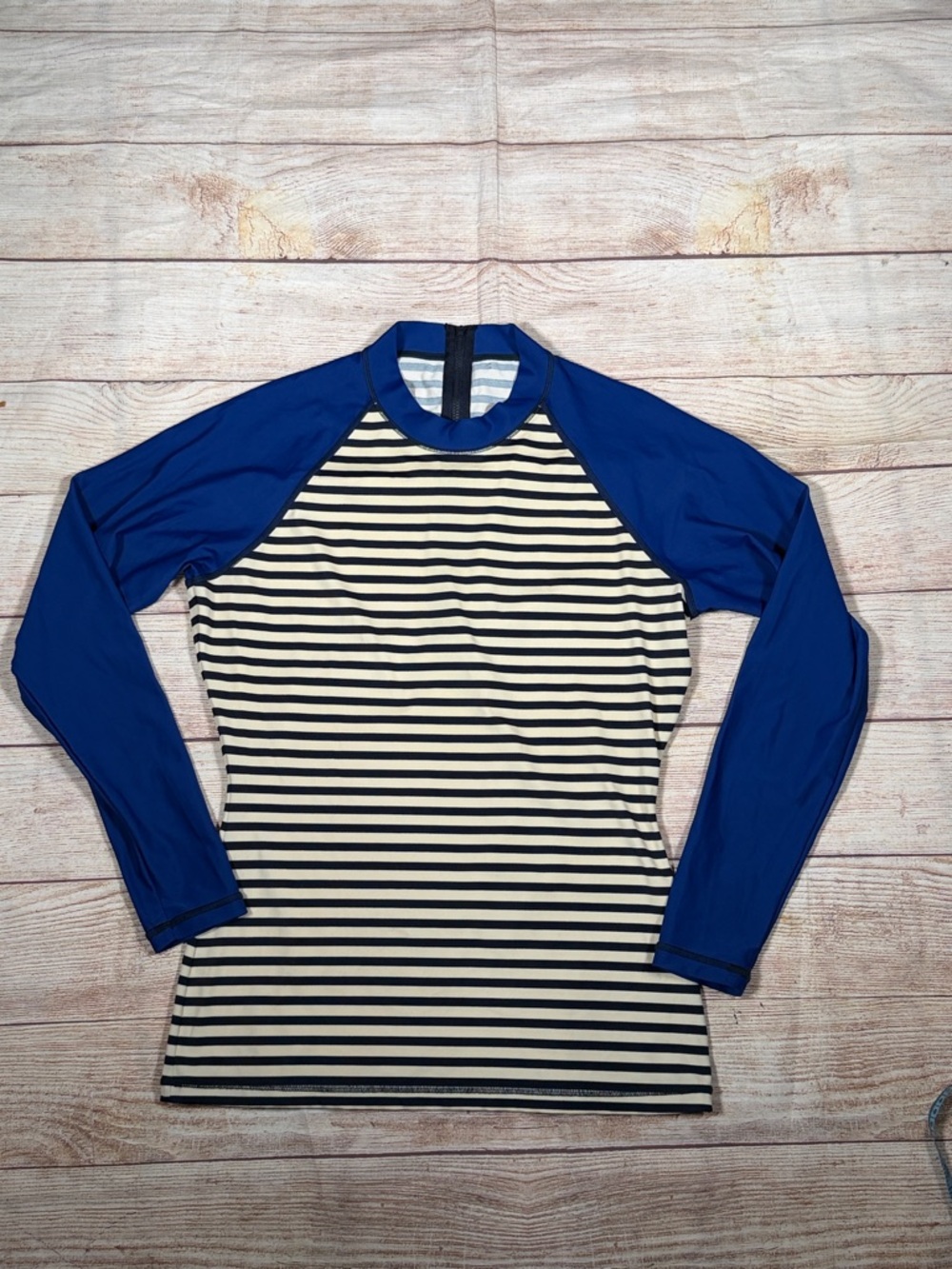J. Crew Blue and Navy Striped Long-Sleeve Rashguard